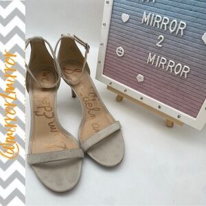 Sam Edelman Women's Beige Ankle Strap Heels